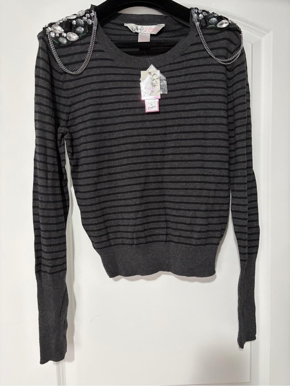 Britney Spears for Candie’s NWT Embellished Shoulder Sweater Size L